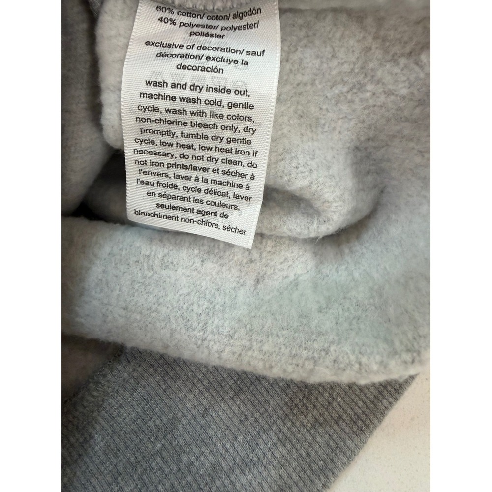 Tommy Jeans Womens Quarter Zip Cropped Sweatshirt Gray Fleece Pullover Medium - Picture 5 of 6